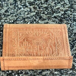 VINTGE EgiptianEmbossed Tan Leather Wallet